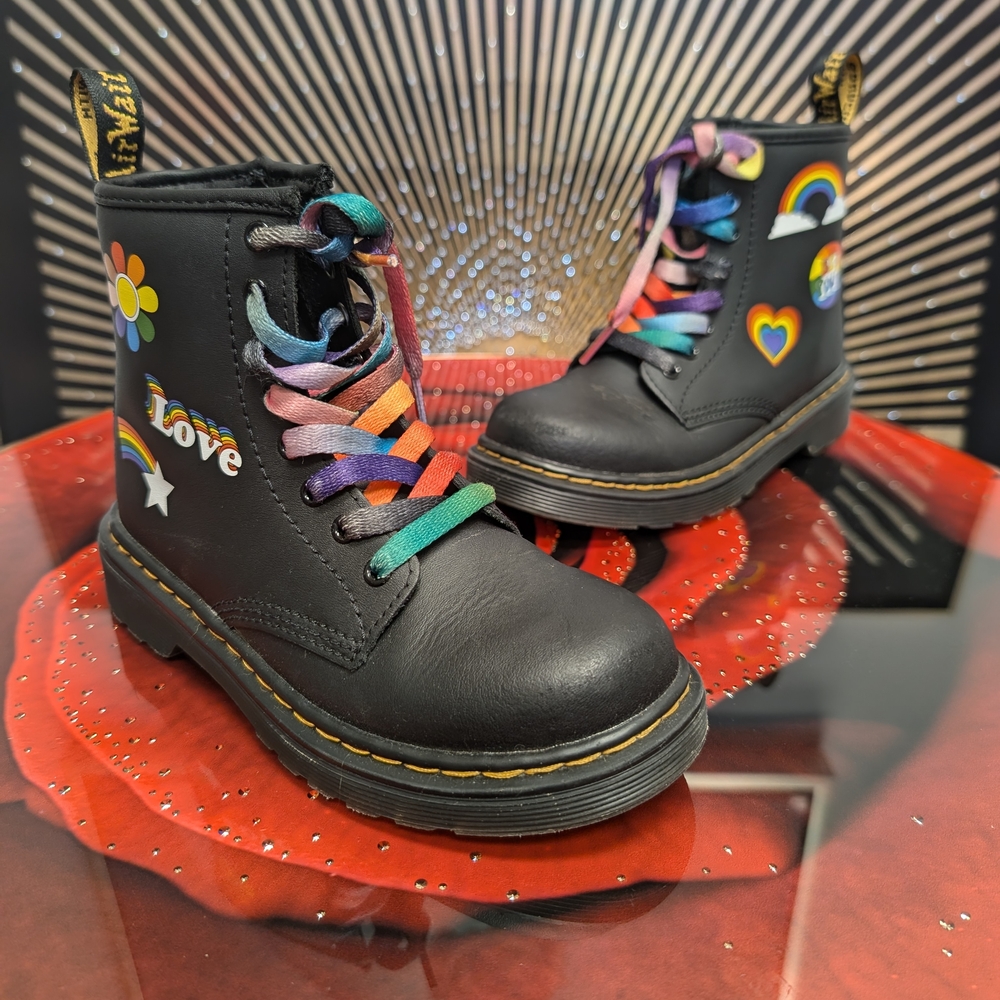 Dr. Martens Youth 1460 For Pride Leather Lace Up Boots size 13US